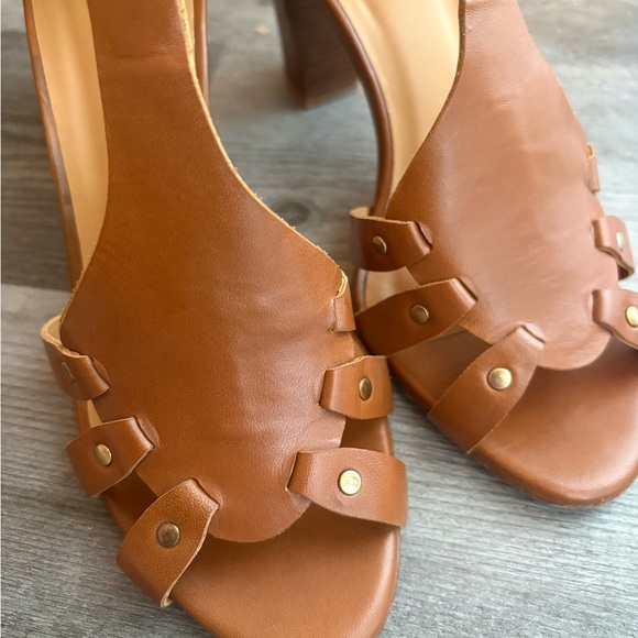 Brown Leather Sezane Heel Sandals - Like New - Size 8 - Picture 4 of 14